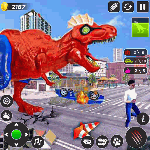 Angry Dino Games: City Smasher