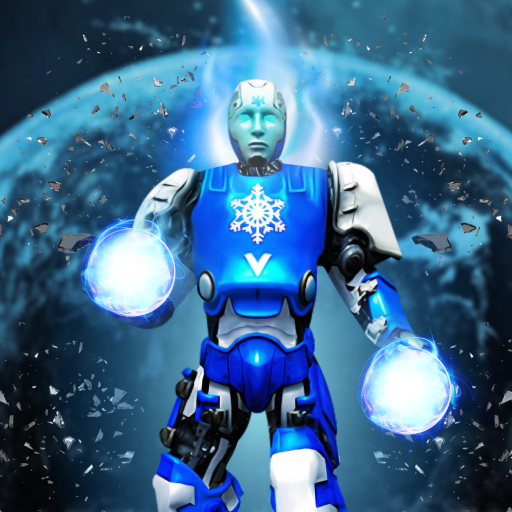 Ice Superhero Flying Robot - F