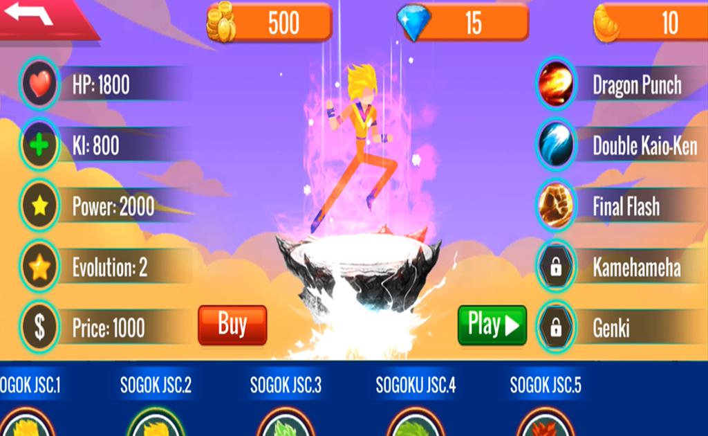 Stick Super Fight! MAX LEVEL GOKU EVOLUTION (Download Mod APK Unlimited  Coins) 