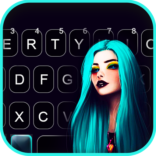 Download Neon Goth Girl Keyboard Backgr android on PC