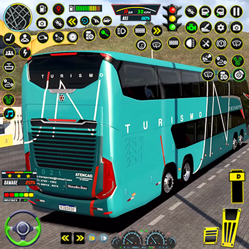 3Dを運転する乗客コーチバス