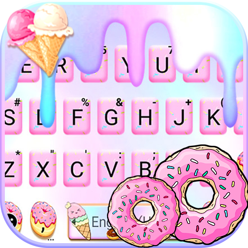 Tema Keyboard Pastel Pink Donu