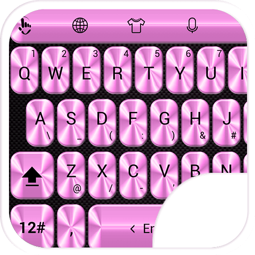 Keyboard Theme Metallic Fuxia