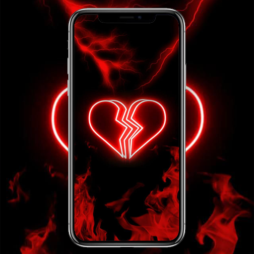 Neon Broken Heart Wallpaper