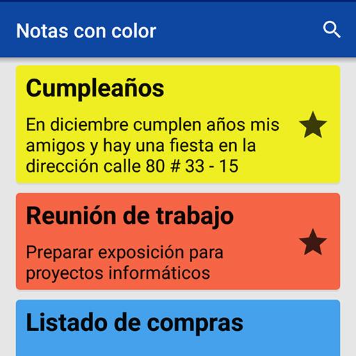 Bloc de notas con colores