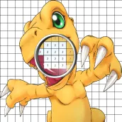Color by Number Digimon Pixel Art