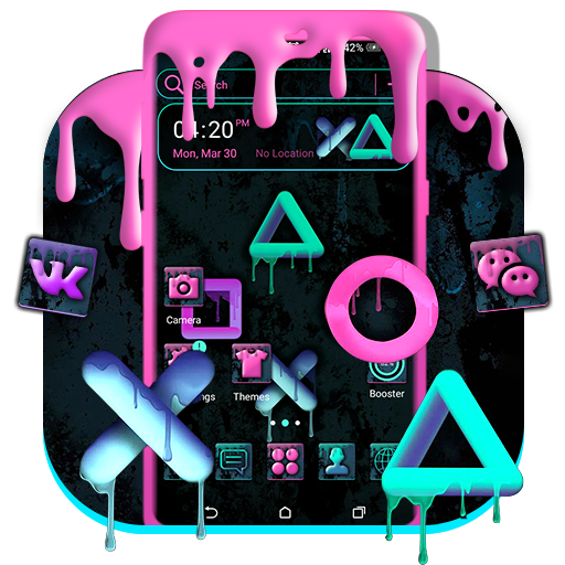 Neon Paint Launcher Theme