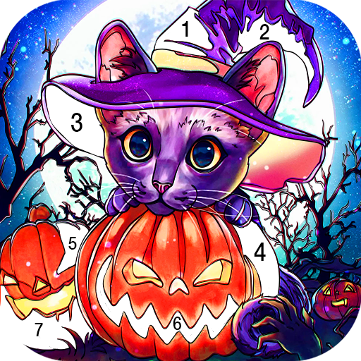 Halloween Coloring Game Offline, Happy Color