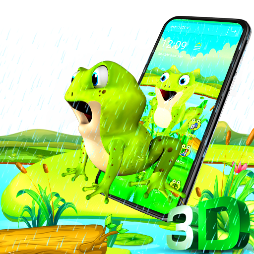 3D Cute Frog Launcher Theme 🐸