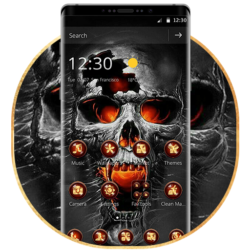 Horrific Flaming Skull Theme Icon Packs