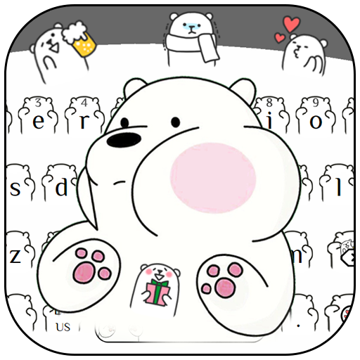 Kawaii White Bear Keyboard