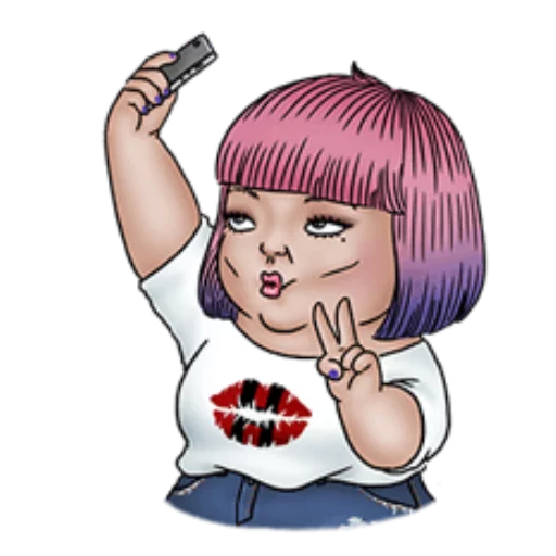 Chubby Girl Stickers for WhatsApp, WAStickerApps