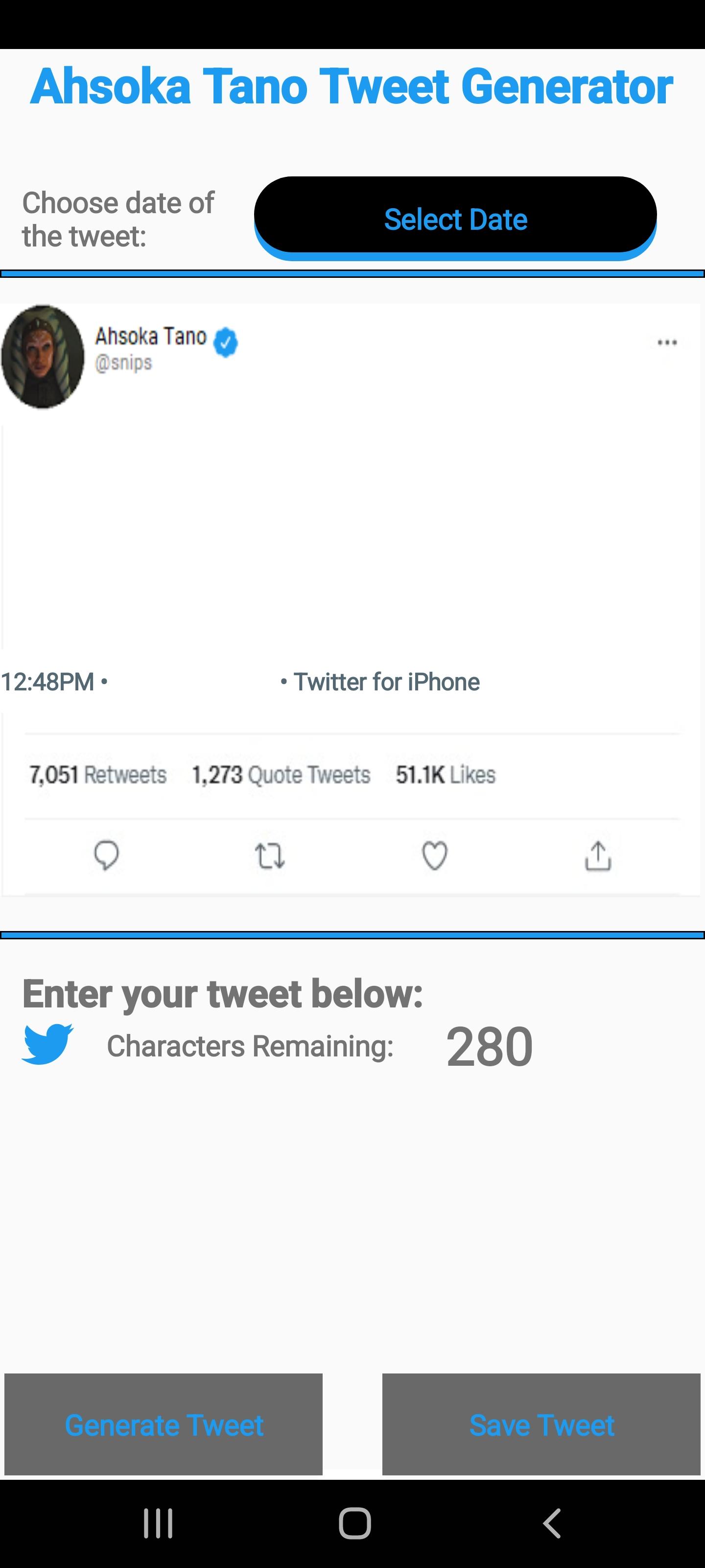 Download Ahsoka Tano Tweet Generator android on PC