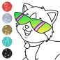 Cute Kitty Coloring Glitter
