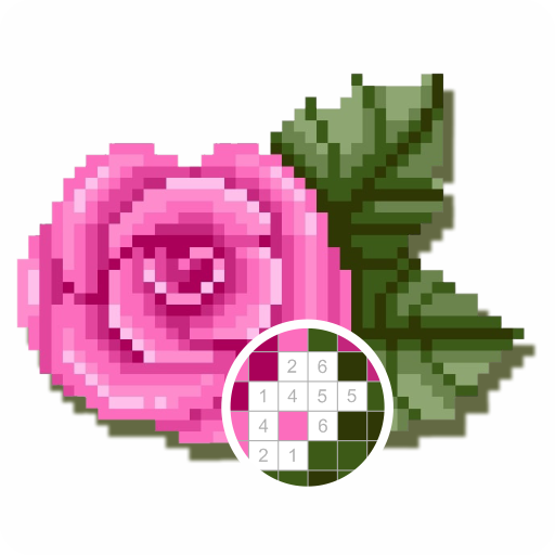 Flower Pixel Art Coloring