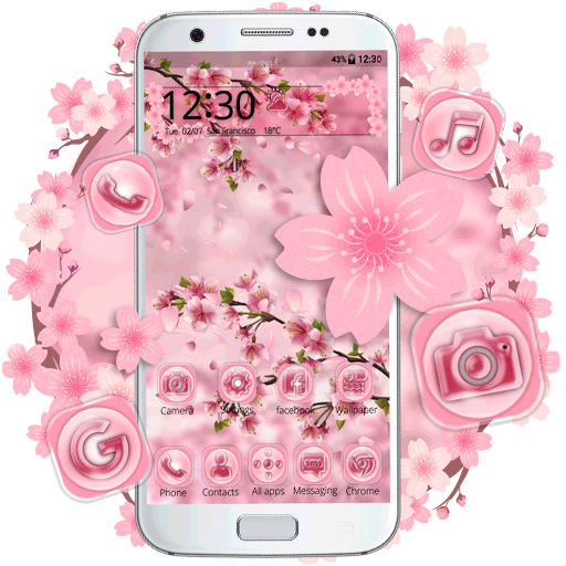 Lovely Pink Sakura Themes Live