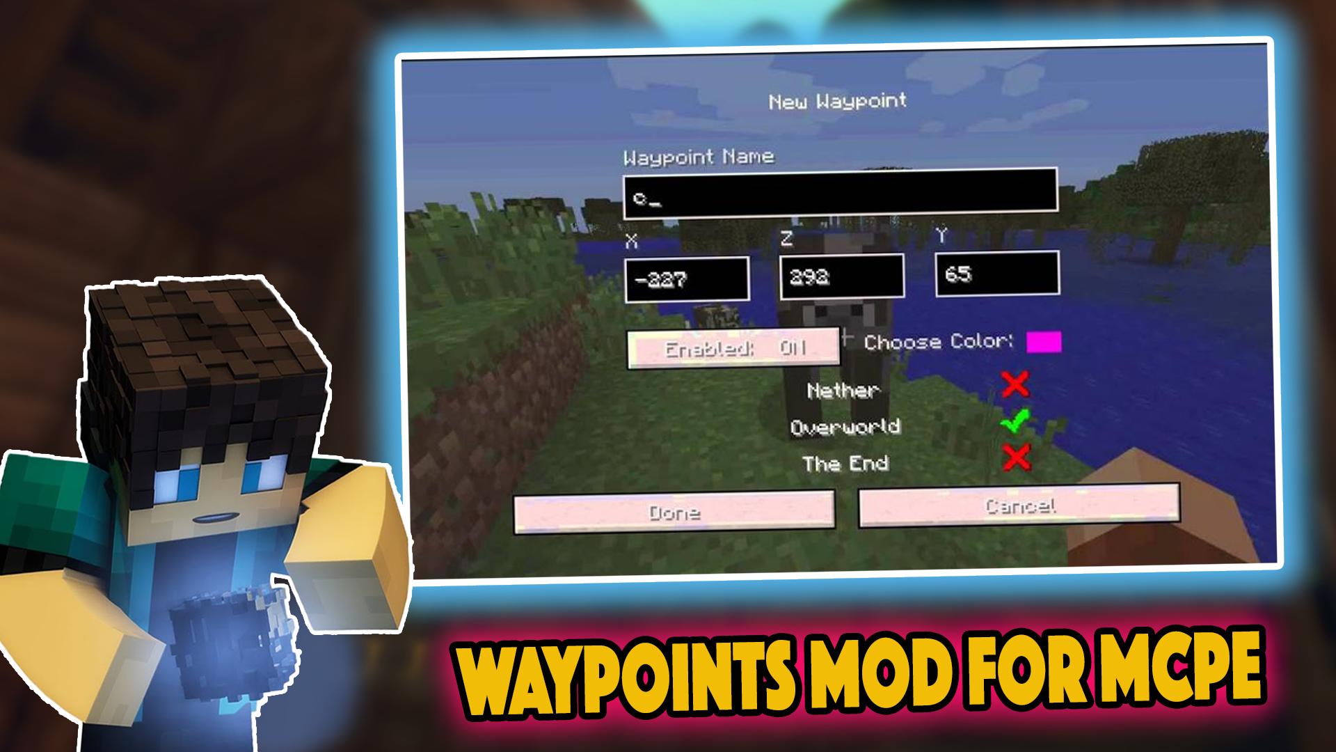 Download Waypoints Minecraft Mods MCPE android on PC