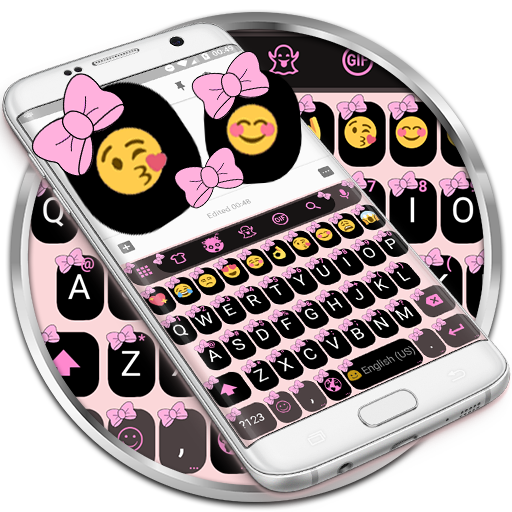 Emoji Keyboard Bow Pink Pastel