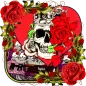 Red rose skull Keyboard theme