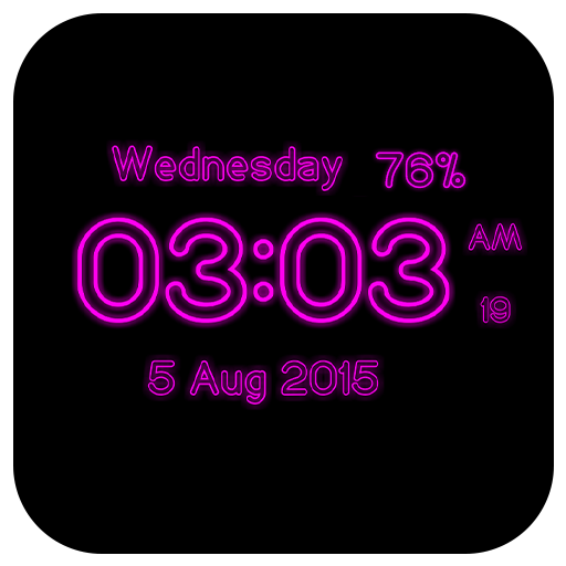 Neon Digital Clock Live Wp