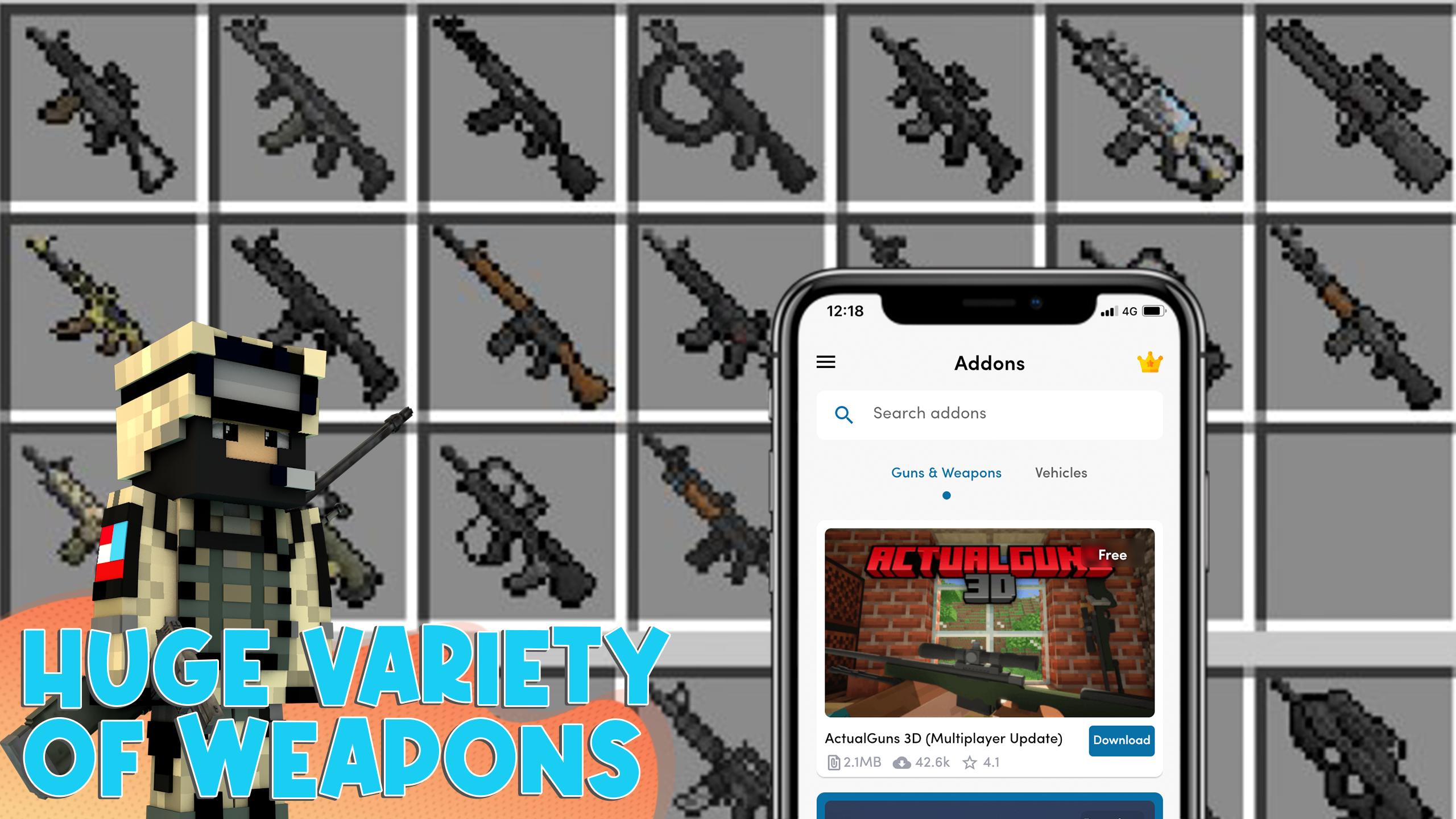 Скачать Gun Mods for Minecraft Weapons на ПК | Официальный представитель  GameLoop