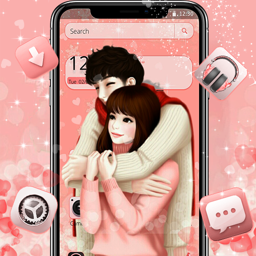 Cartoon Romantic Couple Theme