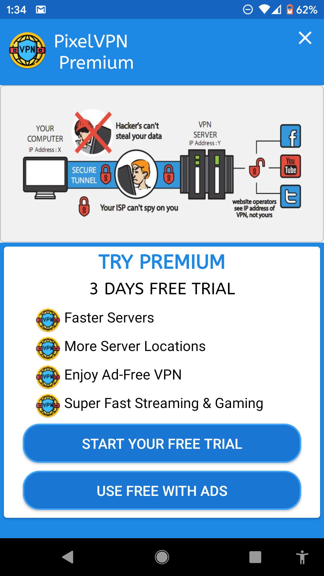 Скачать Pixel VPN free VPN - быстрый и безопасный VPN на ПК | Официальный  представитель GameLoop