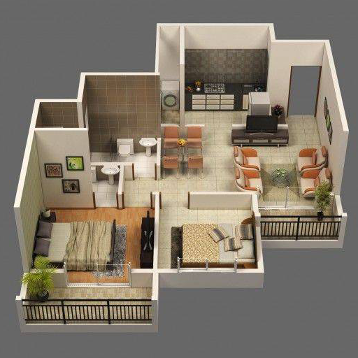 3D Small House Design Plans