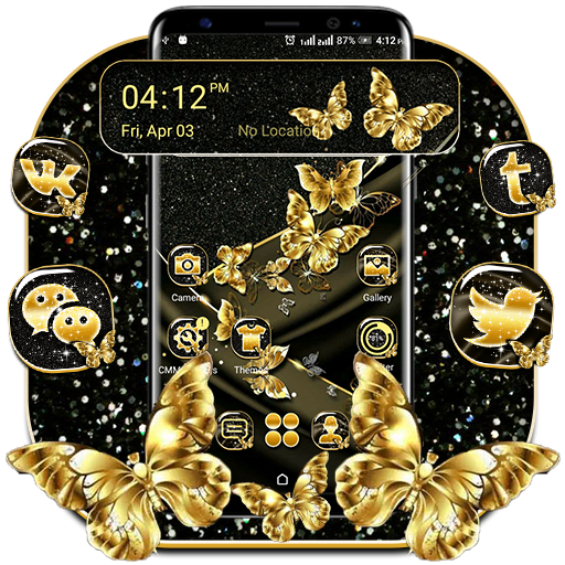 Golden Butterfly Glitter Launc