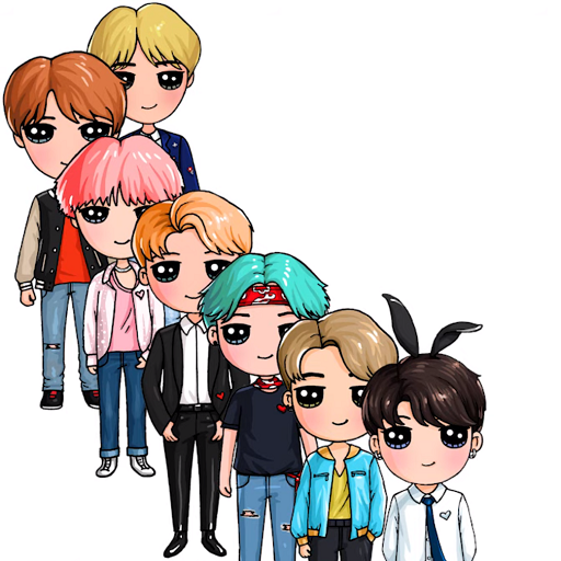 How to draw bts step by step t