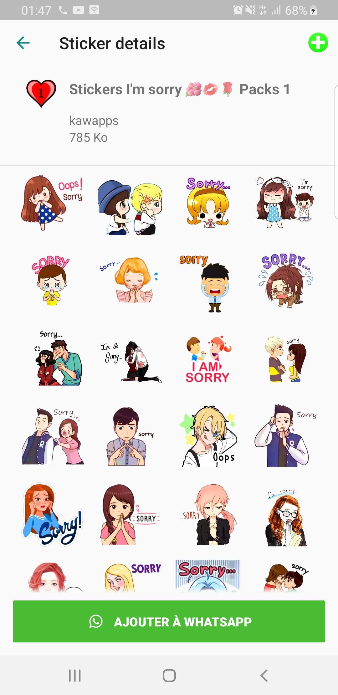 Download Sorry Stickers for WhatsApp android on PC