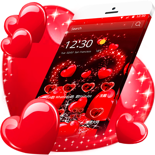 Red Heart Love Sparkling Theme