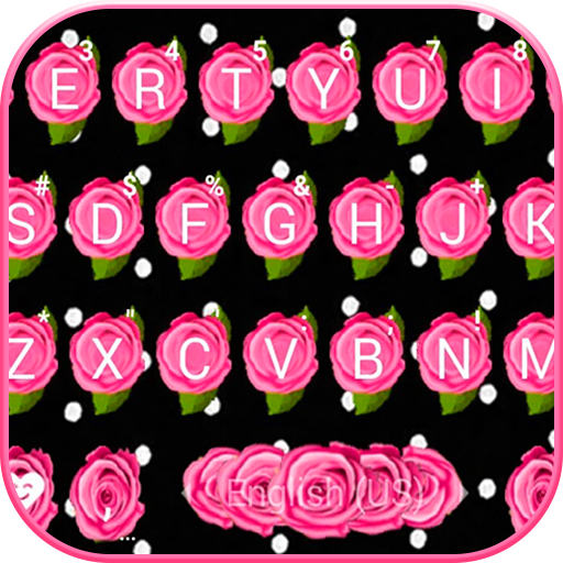 Luxury Pink Rose Keyboard Them