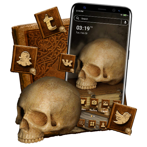 Skull Book Launcher Theme