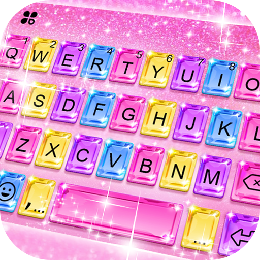 Pink Glitter Crystal Keyboard 