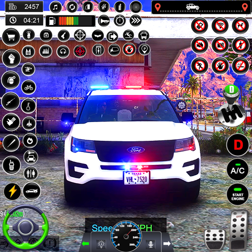 Cidade Polícia Carro Dirigindo
