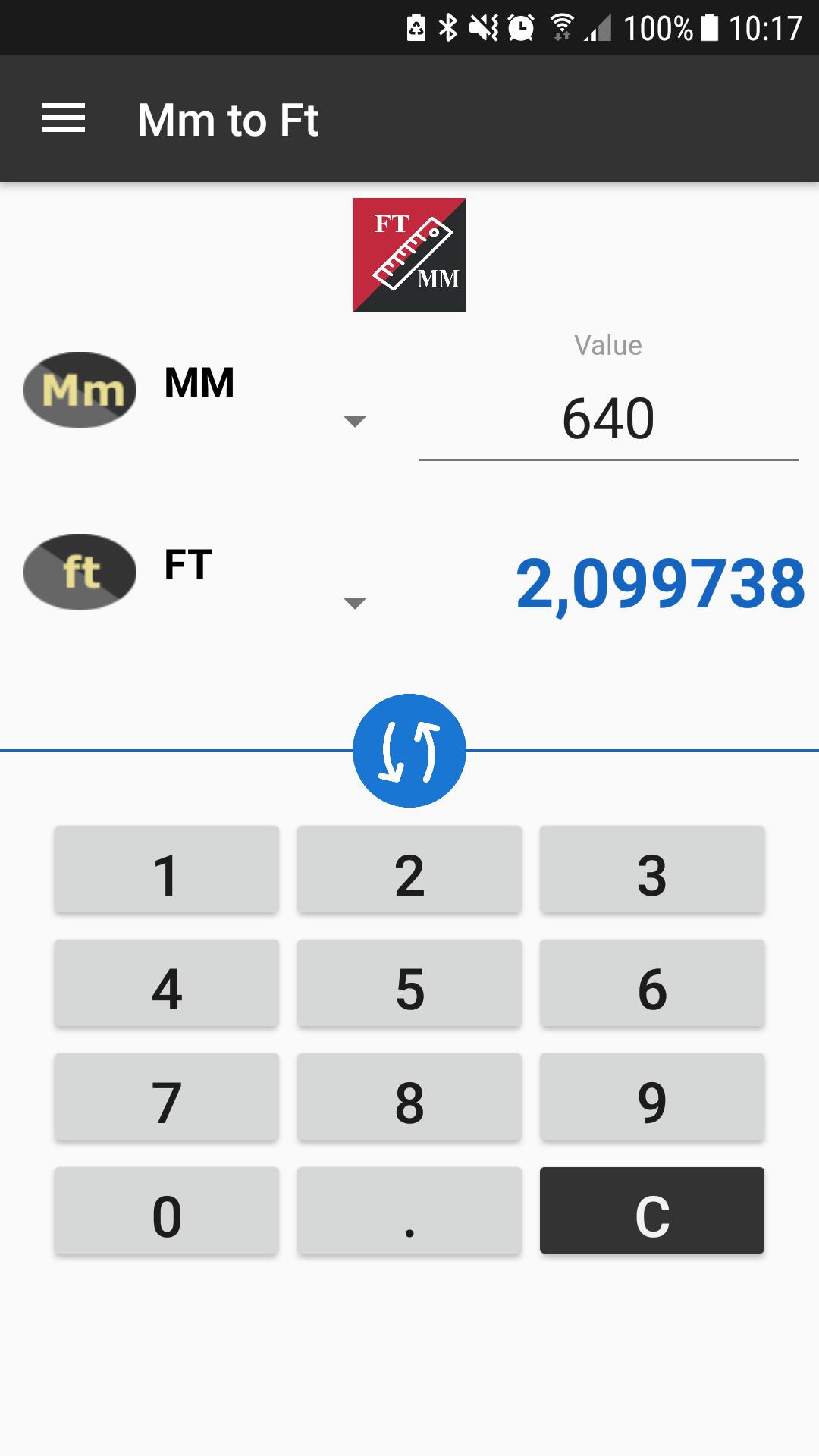 Download Feet to Millimeters mm to ft converter android on PC