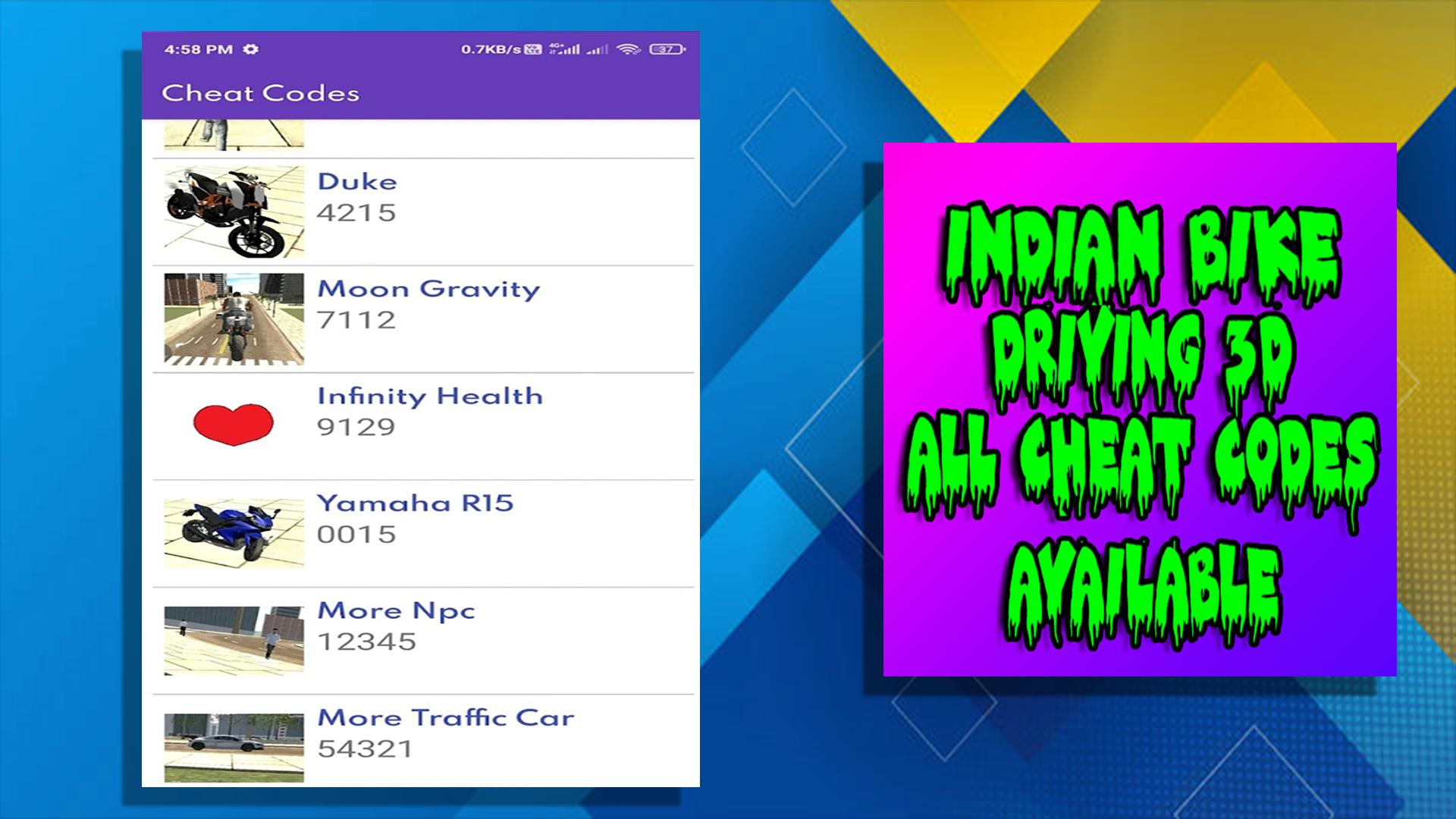 indian bike driving cheat code - Apps on Google Play