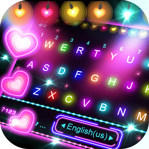 Neon Lights Love Keyboard Back