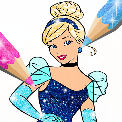 Surprise Princess : Glitter Coloring Pages