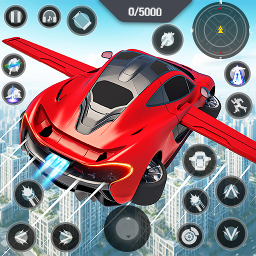 Flying Car Shooting Games 3D