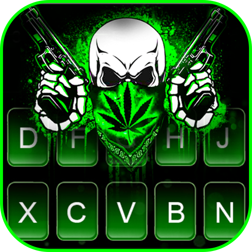 Weed Guns Skull Keyboard Theme