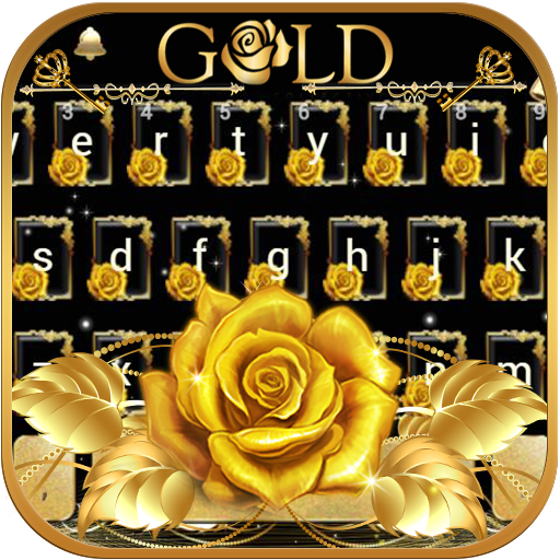 Ouro Rosa flor teclado tema