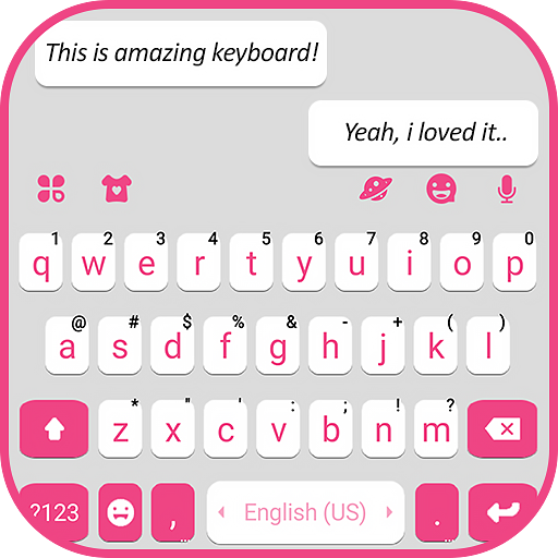 Tema Keyboard Pink White Chat