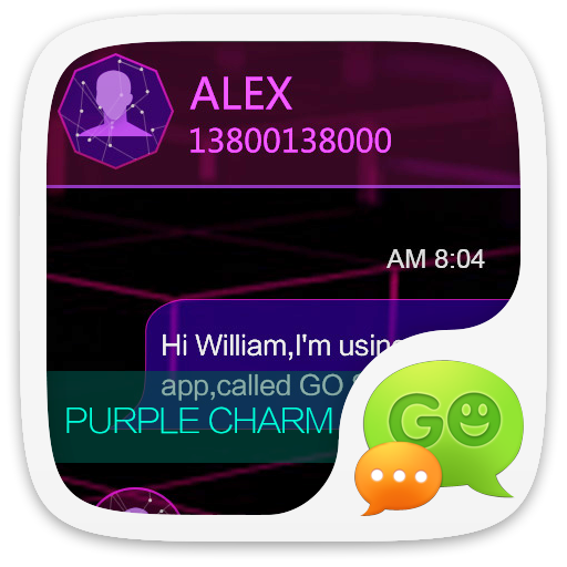 GO SMS PRO PURPLE CHARM THEME