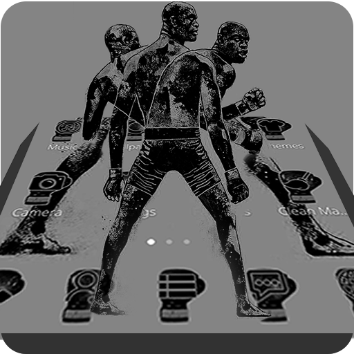 Boxing fist black and white background theme