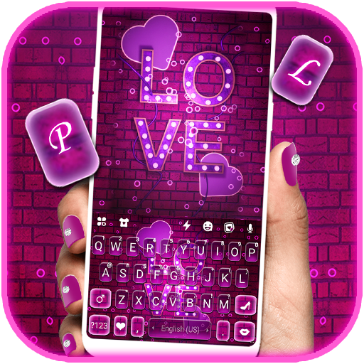 Purple Neon Love keyboard