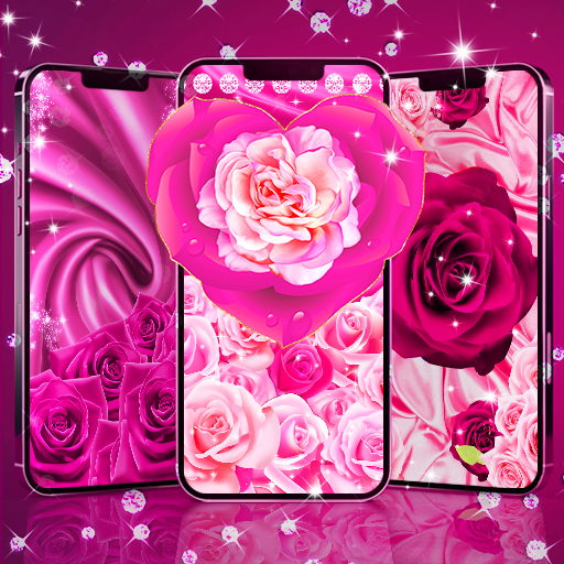 Pink rose silk live wallpaper