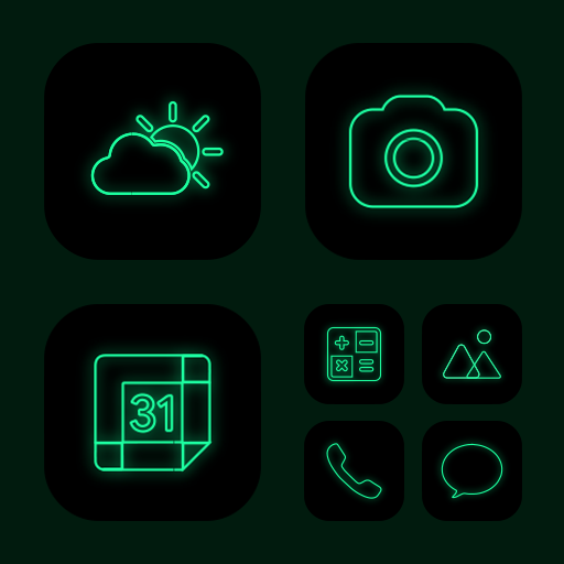 Wow Green Neon - Icon Pack