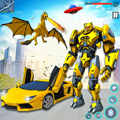 Flying Car Robot Hero Games